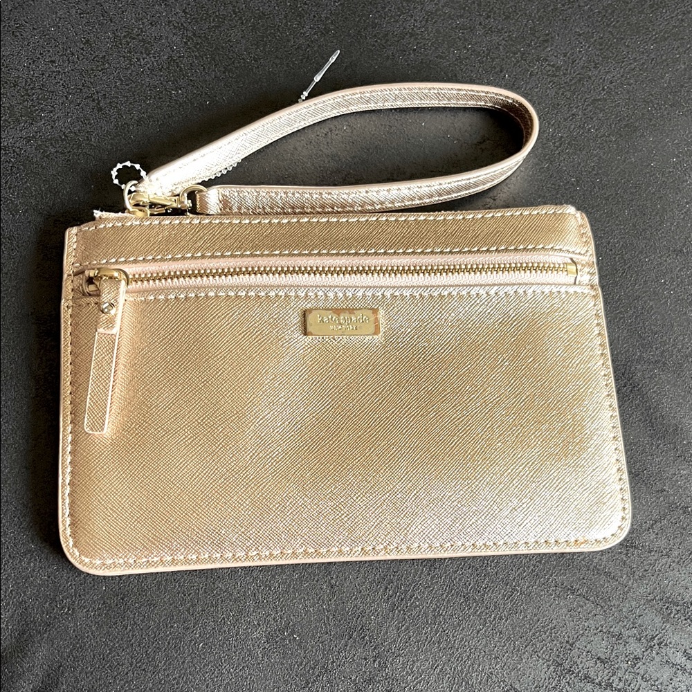 Kate spade Gold Wristlet Clutch.